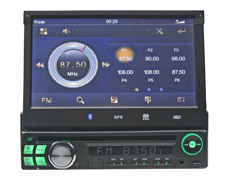 1DIN DVD autorádio s výsuvným LCD, bluetooth, SD/USB/FM/DUAL-GPS/RDS/ČESKÉ MENU