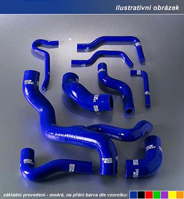 Pětidílný hadicový set pro oběh chladící kapaliny, Ford Fiesta XR2i 8v CVH, barva modrá