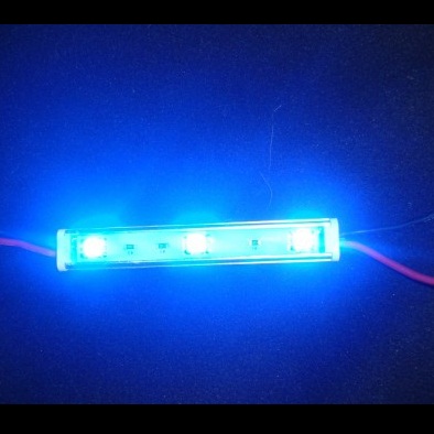 SMD LED modul v hliníkovém pouzdře, 3 SMD LED, barva modrá, 1ks