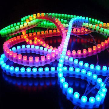 Flexibilní (ohebný) supersvítivý nalepovací LED diodový PVC pásek, 12V 24cm LED, 7-barevný(RGB), 1ks
