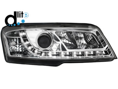 D-LITE přední světla s denním svícením Fiat Stilo 01-08 chrom