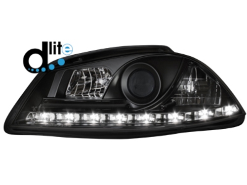 D-LITE přední světla s denním svícením Seat Ibiza 6L 03-08 černé