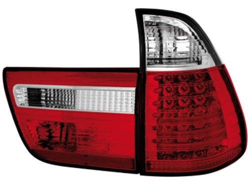 LED zadní světla BMW X5 00-02 červené/crystal