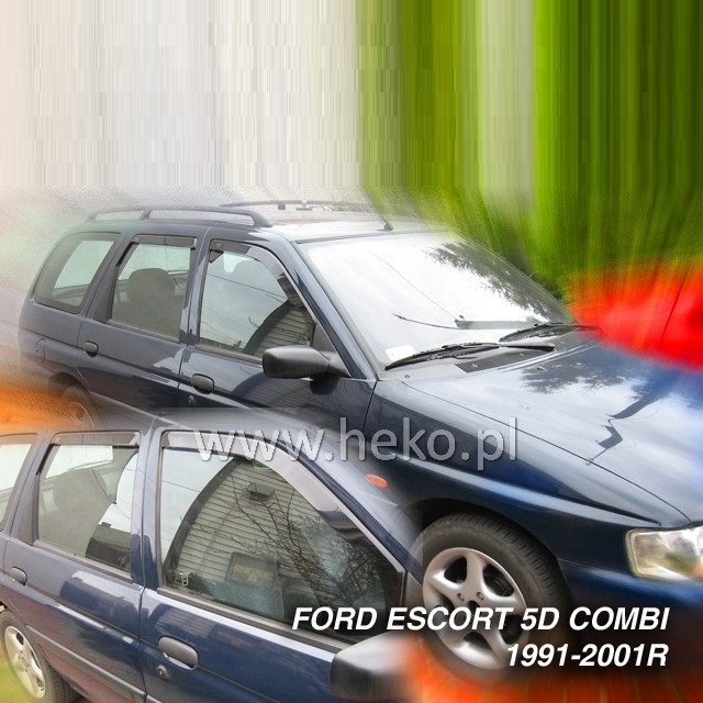 Protiprůvanové plexi ofuky (deflektory) Ford Escort 5D 90--01R (+zadní) combi