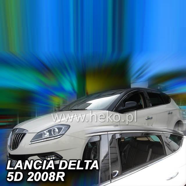 Protiprůvanové plexi ofuky (deflektory) Lancia Delta 5D 08R (+zadní)