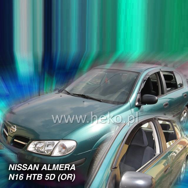 Protiprůvanové plexi ofuky (deflektory) Nissan Almera N16 5D 00R (+zadní) htb
