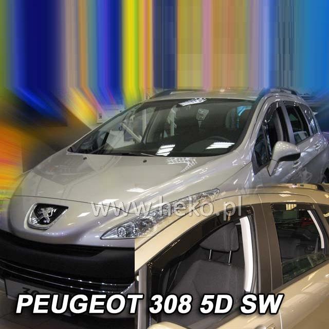 Protiprůvanové plexi ofuky (deflektory) Peugeot 308 5D 07R (+zadní) SW