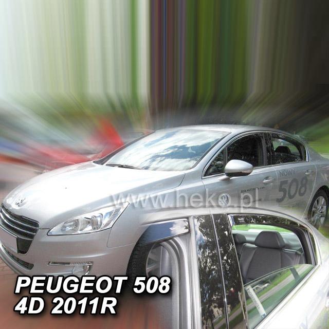 Protiprůvanové plexi ofuky (deflektory) Peugeot 508 4D 11R (+zadní) sedan