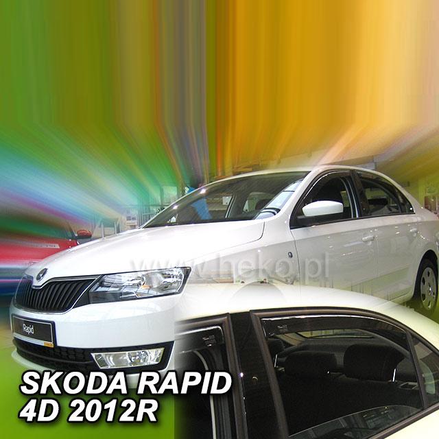 Protiprůvanové plexi ofuky (deflektory) Škoda Rapid 5D 12R (+zadní)