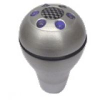 Svítící řadička modrá, kovová - leštěný hliník 6LED