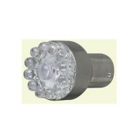 Červeno-bílá LED žárovka s paticí BA15S, jednopólová 21W, 7LED, 1ks  