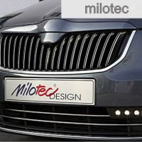 Milotec horní lišta přední masky - ABS černý, Superb II Lim./Combi 