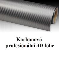 Karbonová profesionální 3D folie pro interier/exterier - tmavě šedá, rozměr 76x50cm 