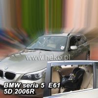 Protiprůvanové plexi ofuky (deflektory) BMW serie 5 E61 5D 2004R (+zadní) combi 