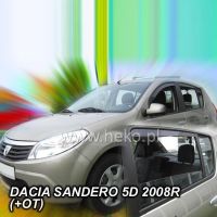 Protiprůvanové plexi ofuky (deflektory) Dacia Sandero 5D 08R (+zadní) 
