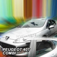 Protiprůvanové plexi ofuky (deflektory) Peugeot 407 4D 04R (+zadní) sw 