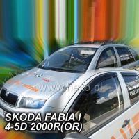 Protiprůvanové plexi ofuky (deflektory) Škoda Fabie 4D  00R (+zadní) 