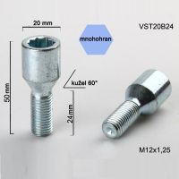 Šroub M12x1,25x24 kužel s vnitřním mnohohranem, průměr hlavy 20mm, výška 50  