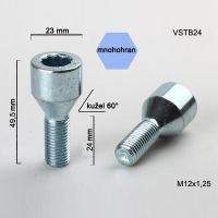 Šroub M12x1,25x24 kužel s vnitřním mnohohranem, průměr hlavy 23mm výška 49,5  