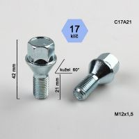 Šroub M12x1,5x21 kužel, klíč 17, výška 42 