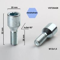 Šroub M12x1,5x26 kužel s vnitřním mnohohranem, průměr hlavy 20mm, výška 52  