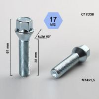 Šroub M14x1,5x38 kužel, klíč 17, výška 61  