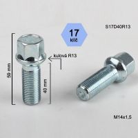 Šroub M14x1,5x40 koule R13, klíč 17, výška 59  