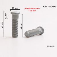 Šteft (svorník) M14x1,5x40 tisícihran průměr 14,6mm 