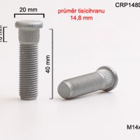 Šteft (svorník) M14x1,5x40 tisícihran průměr 14,8mm 