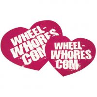 Wheel Whores sada 2ks samolepek - růžová 